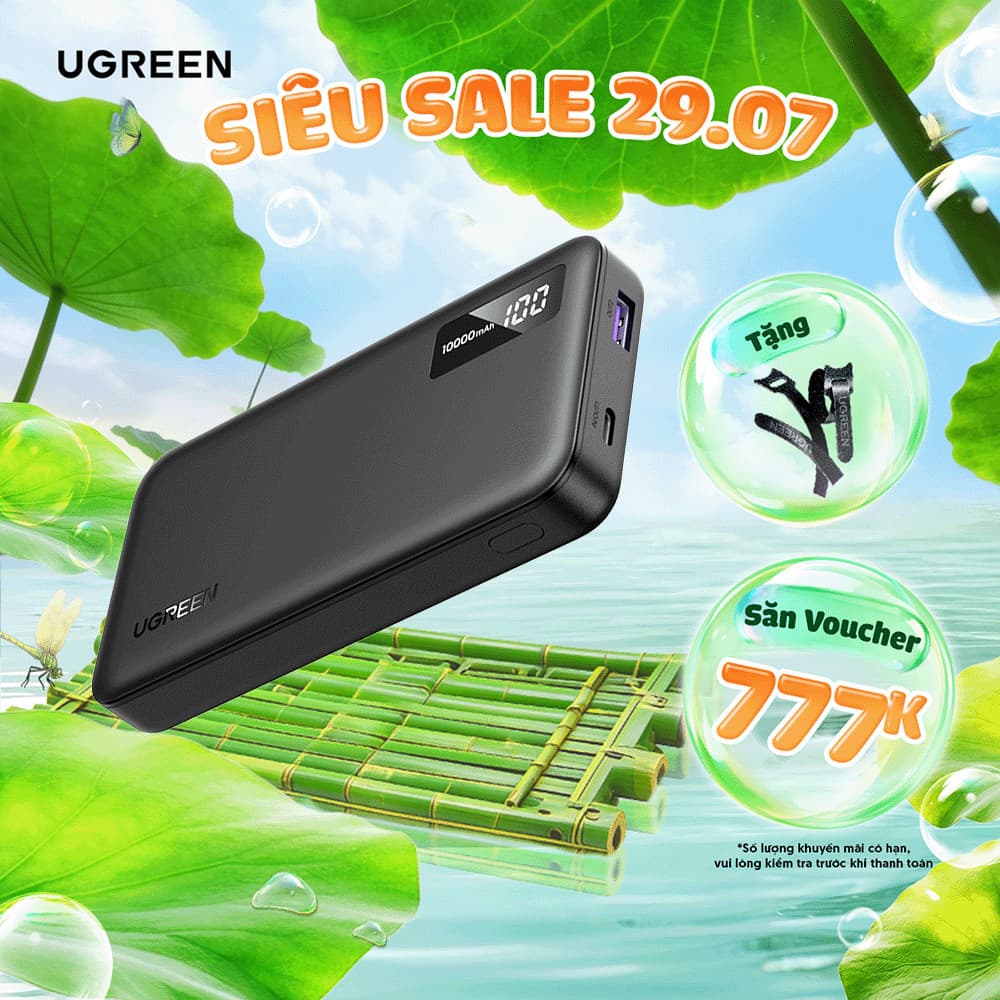 Pin sạc dự phòng UGREEN 10000/20000mAh | PD 20W / QC 3.0 | iPhone/Android/Samsung | BH 18 tháng | 25683 95424B 55989B