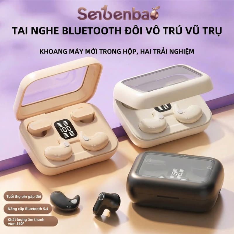 Tai nghe Senbenbao B48 Tai nghe Bluetooth không dây 4 trong 1 Âm thanh nổi HD Bass Tai nghe khử tiếng ồn có Mic để chạy bộ thể thao Phòng tập thể dục