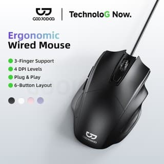 Chuột Có Dây GOOJODOQ 4 Nấc DPI, 6 Nút, Thiết Kế Êm Tay, Cắm USB Xài Liền
