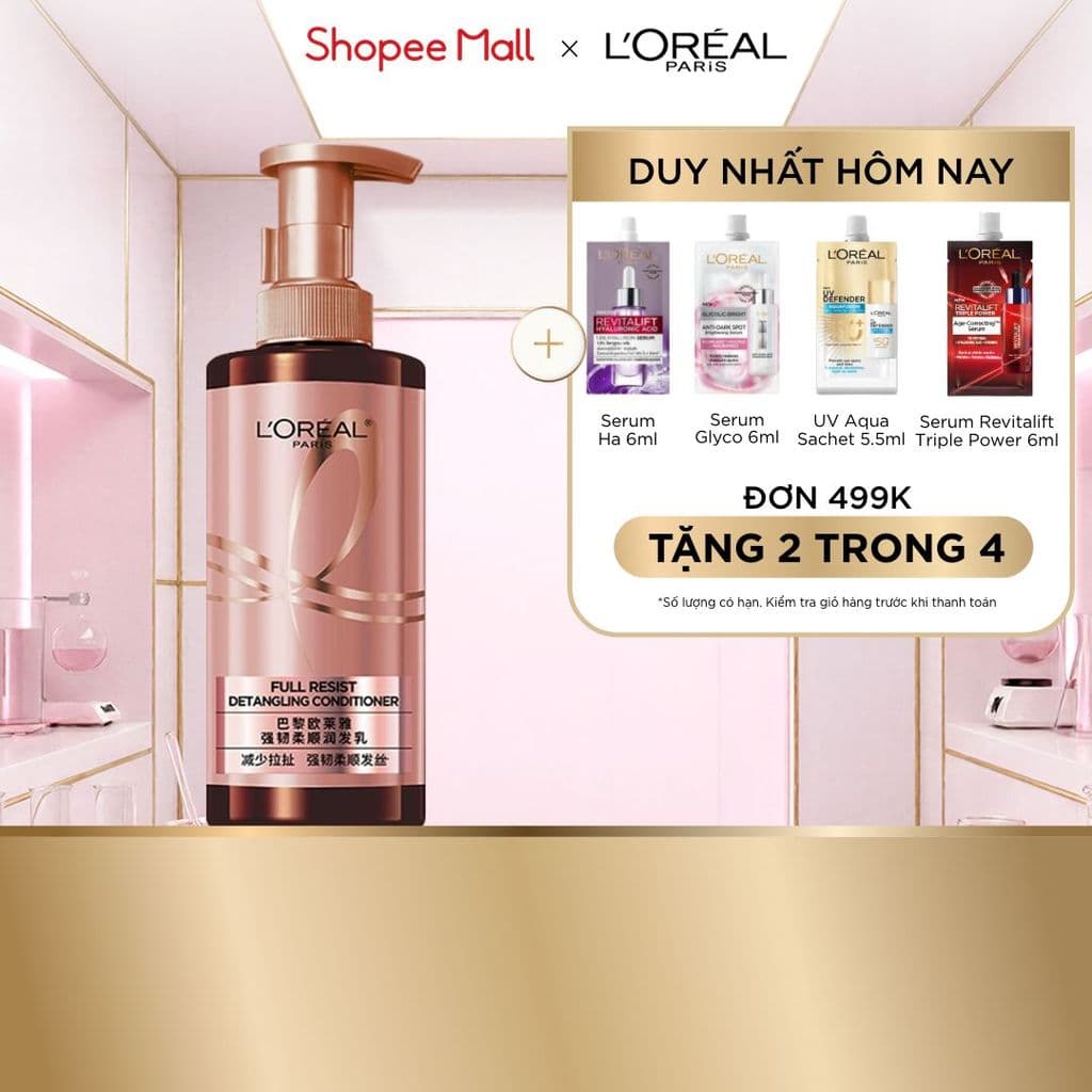Dầu Xả Ngăn Ngừa, Giảm gãy Rụng và Giúp Tóc Chắc Khỏe L’Oreal Paris Elseve Full Resist Anti Hair Fall Conditioner 440Ml