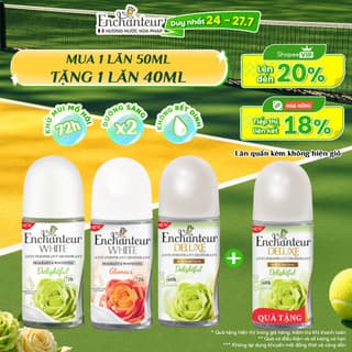 [TẶNG LĂN 40ML] Lăn Khử Mùi Enchanteur Deluxe/White Hương Nước Hoa Pháp 50ml