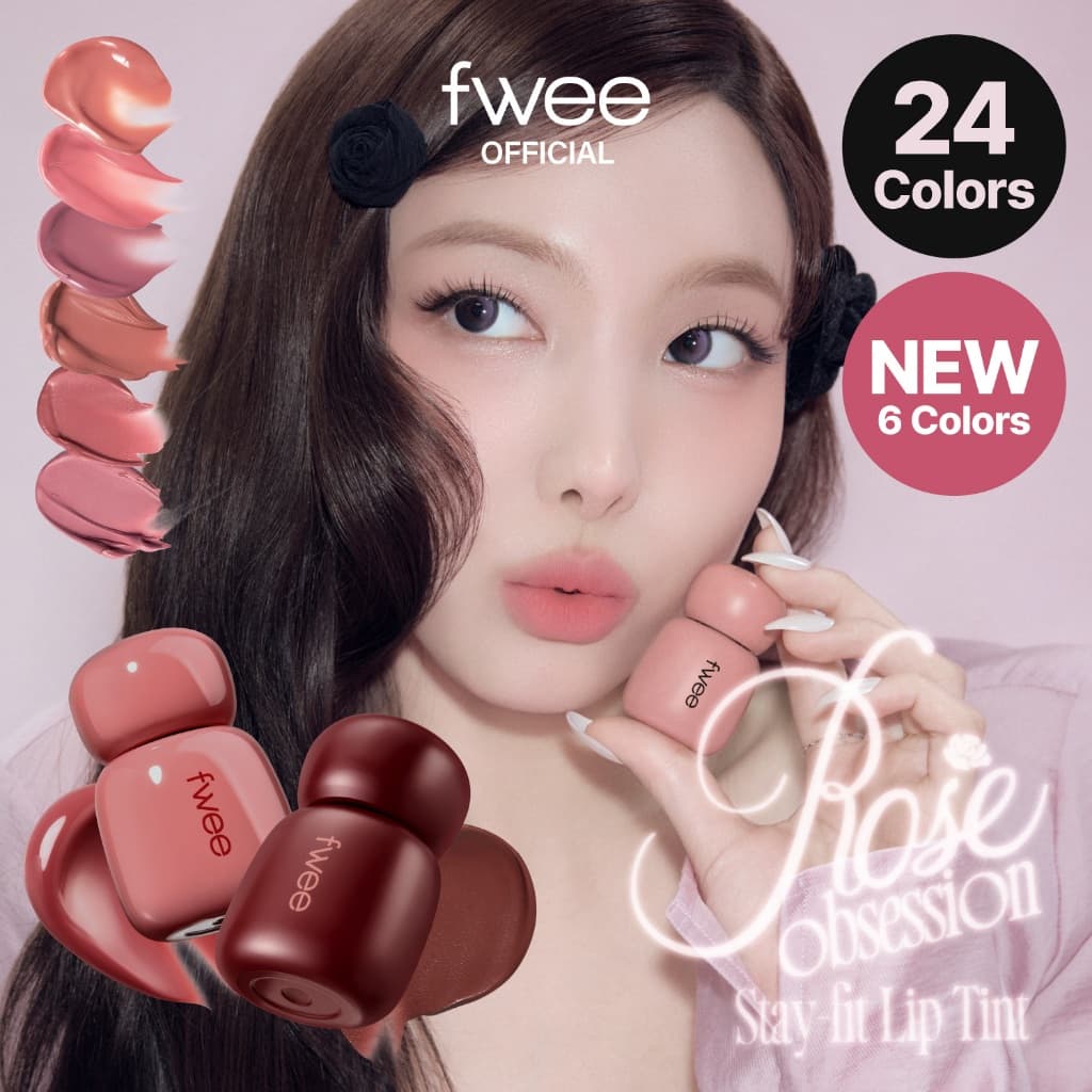 (NEW 6 Colors) fwee Rose Obsession Stay-fit Lip Tint (24 Màu)