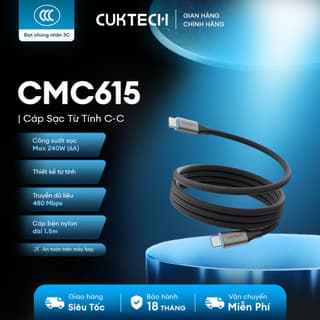 Cáp Sạc Từ Tính CUKTECH 240W C-C | Hỗ Trợ Sạc, Truyền Tệp Nhanh |  Bảo Hành 18 Tháng CMC610 CMC615