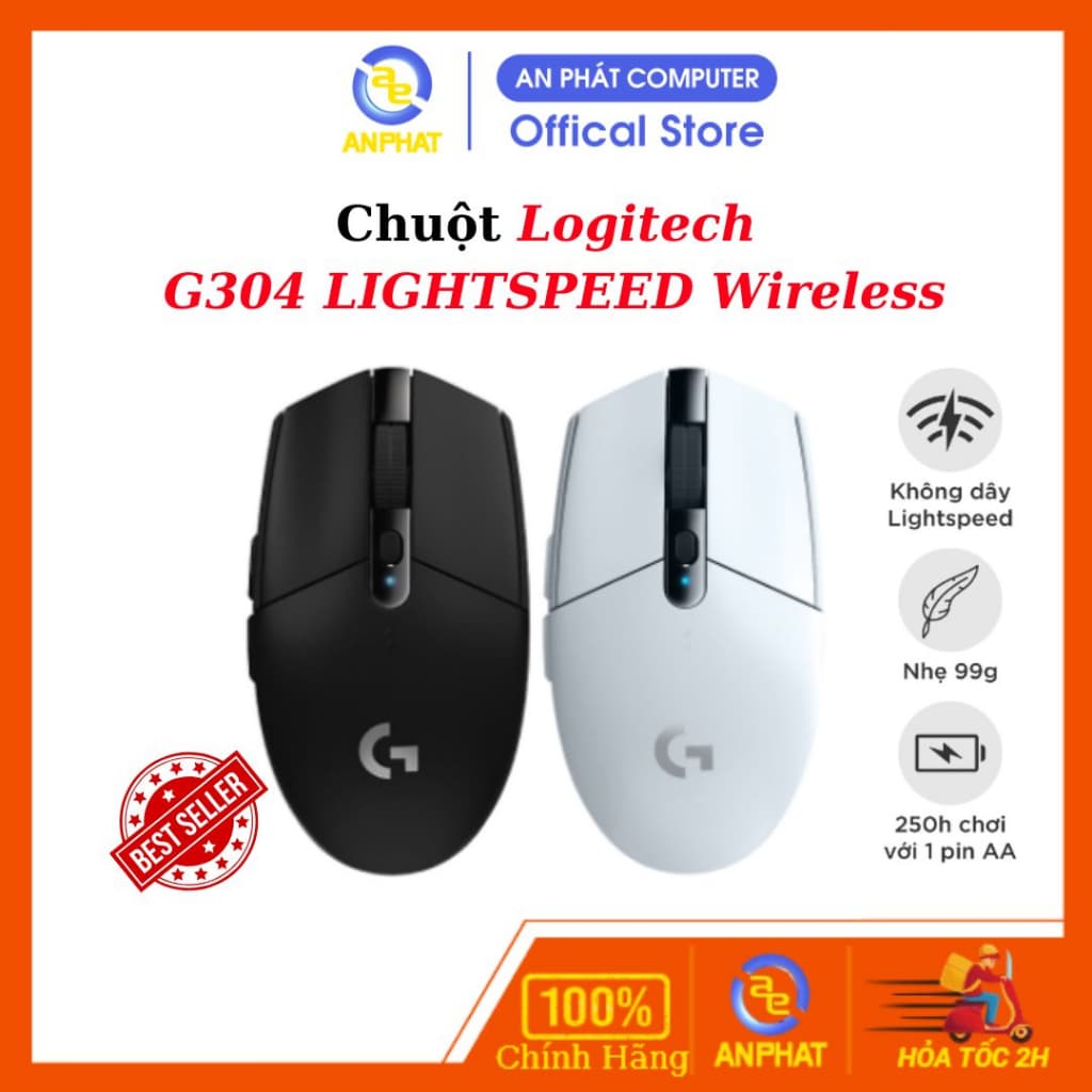 Chuột game không dây Logitech G304 Lightspeed, Hero Sensor max 12.000DPI