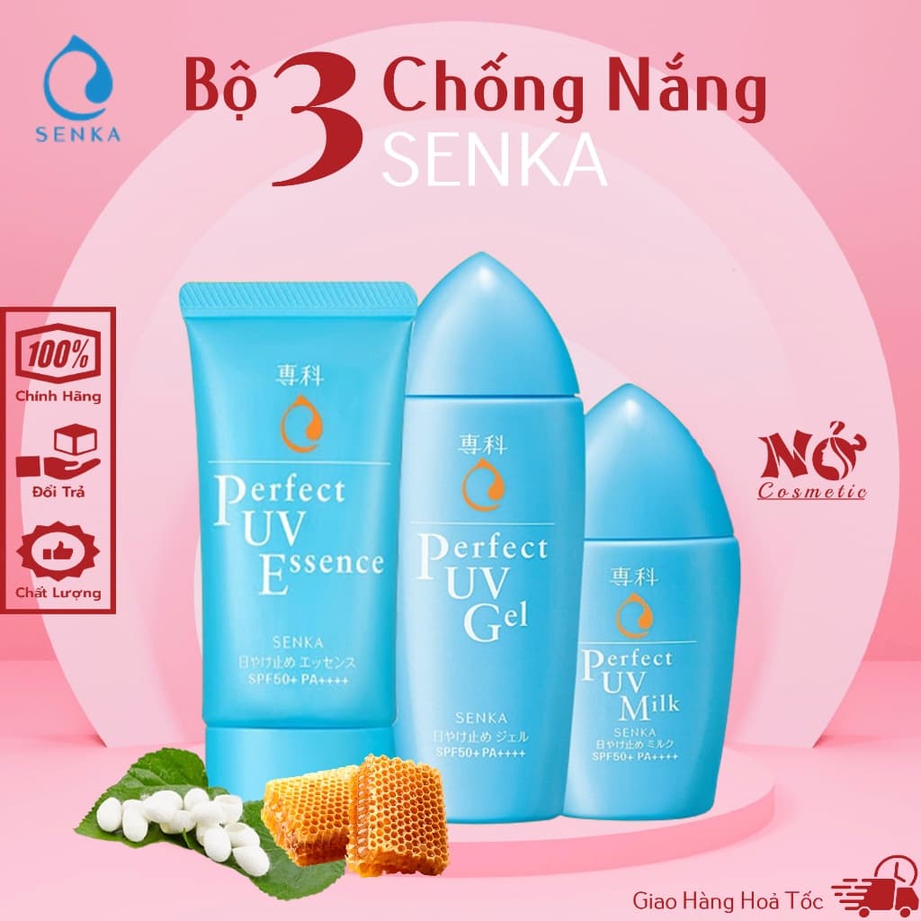 ( date 11/2026 ) Kem Chống Nắng Senka Perfect UV Dạng Sữa 40ML & Gel 80ML & Essence 50G