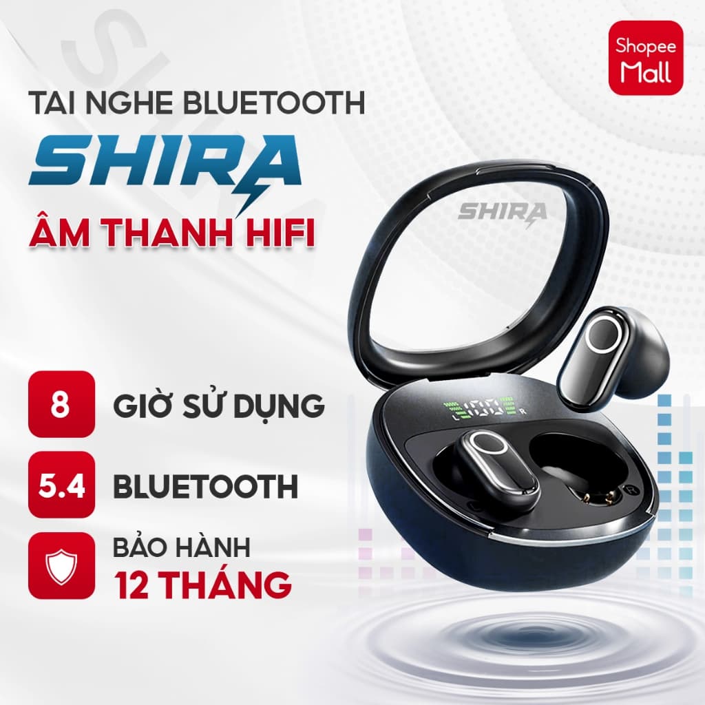 Tai nghe Bluetooth SHIRA Bluetooth, công nghệ HIFI, Bluetooth 5.4, âm thanh chân thật, sống động