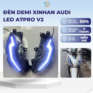 Đèn Demi xinhan Audi Led A7pro v2 cho Vision 2014-2026 mẫu 1 tia sét hiệu ứng hai lần trắng vàng bảo hành 6 tháng
