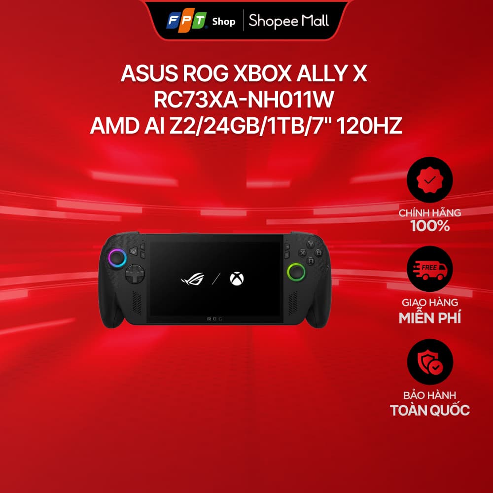 Máy chơi game cầm tay Asus ROG Xbox Ally X RC73XA-NH011W AMD AI Z2/24GB/1TB/7" Touch 120Hz/Win11