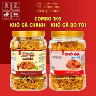 Khô Gà Lá Chanh, Khô Gà Bơ Tỏi  Loại 1 - Lon 250Gr/Lon 300Gr/Hũ 500Gr (Đầy Đủ Hồ Sơ Công Bố & Kiểm Nghiệm Sản Phẩm)