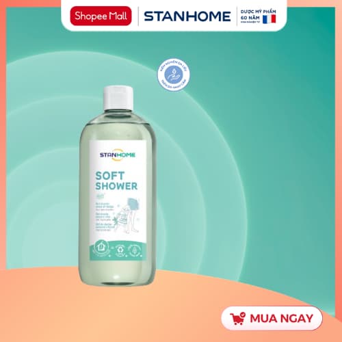 Sữa tắm, rửa mặt không xà phòng cho da nhạy cảm giảm ngứa,dịu kích ứng Stanhome  Soft Shower 740ml