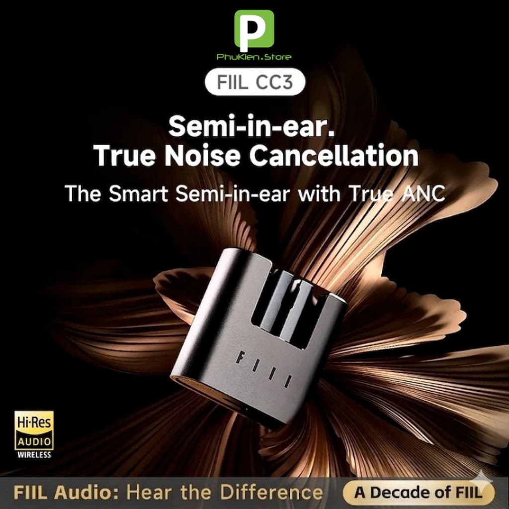 [ MỚI 2026 ] Tai nghe FIIL CC3 bản Quốc Tế - Bluetooth 6.0 | Chống ồn ANC 50dB | Hi-Res Audio | Kết nối 2 thiết bị