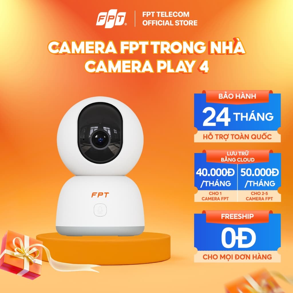Camera FPT Trong Nhà Play 4 - Lưu Trữ Bằng Cloud Bảo Mật - Chính Hãng - Công Nghệ AI