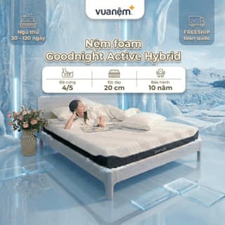 Nệm Cao Su Foam Goodnight Active Hybrid 20cm, đệm foam làm mát, đệm hè, ruột đệm cao su