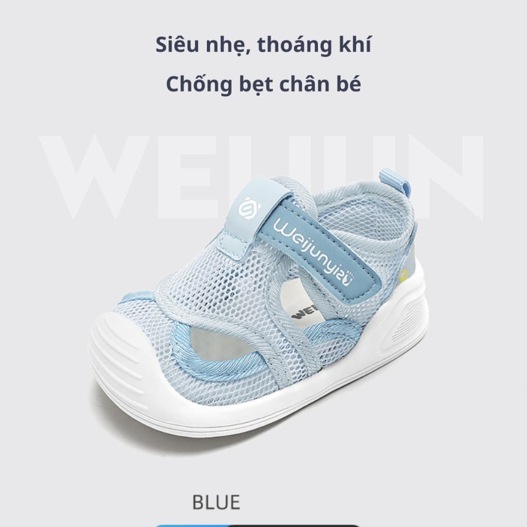Dép tập đi cho bé trai bé gái Weijunyiz 8836, giày tập đi chống bẹt chân đế mềm siêu nhẹ chống trơn trượt TD3