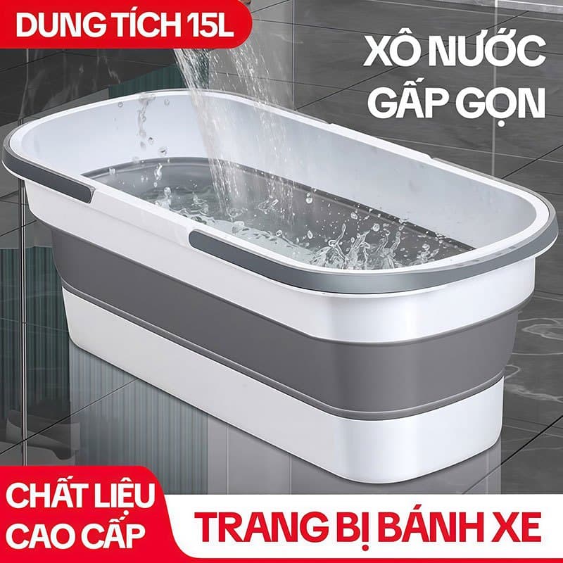 Xô Đựng Nước TANK-01, Xô Gấp Gọn, Xô Lau Nhà, Thau Giặt Đồ Gấp Gọn