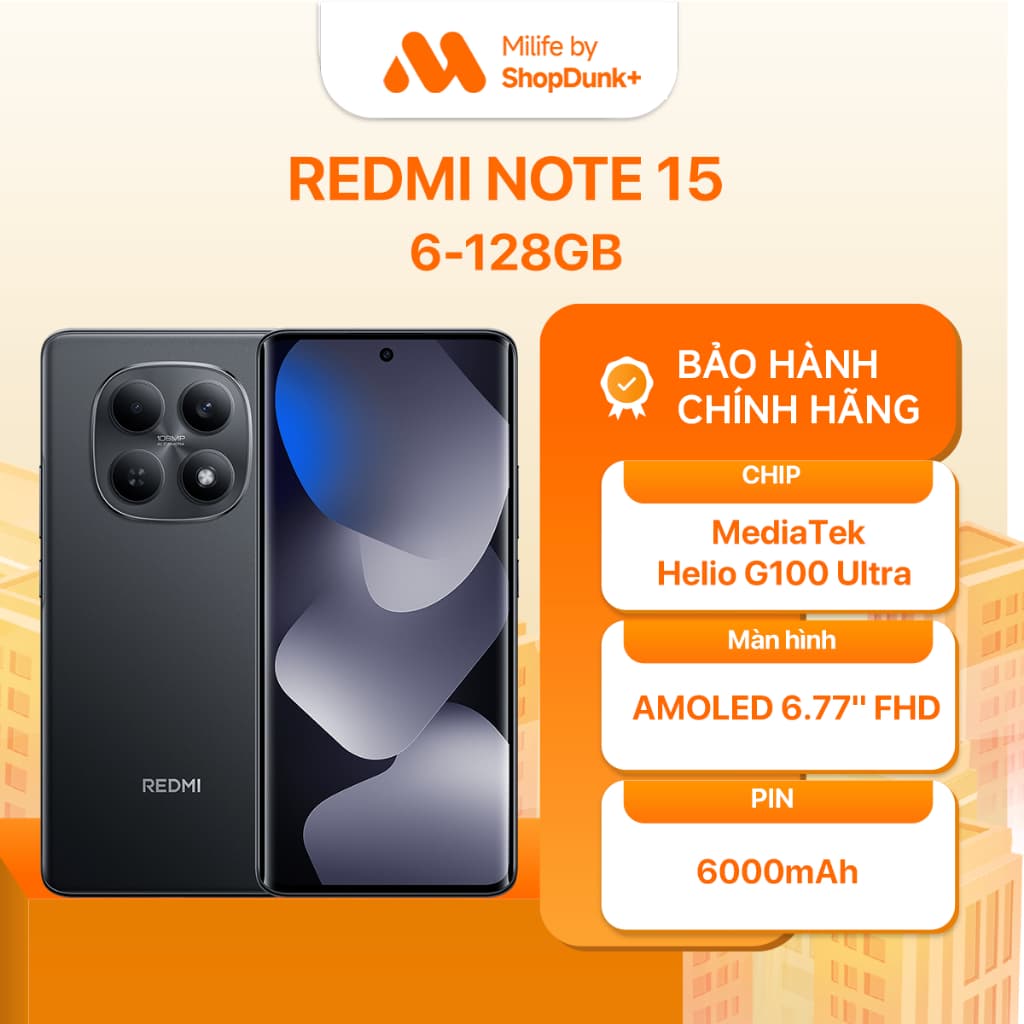 Điện Thoại Xiaomi Redmi Note 15 6GB 128GB Chính Hãng