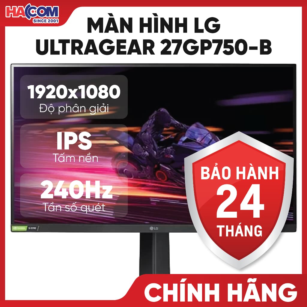 Màn Hình LG UltraGear 27GP750-B (27 inch/FHD/IPS/240Hz/1ms) - BH 24 Tháng HACOM PC