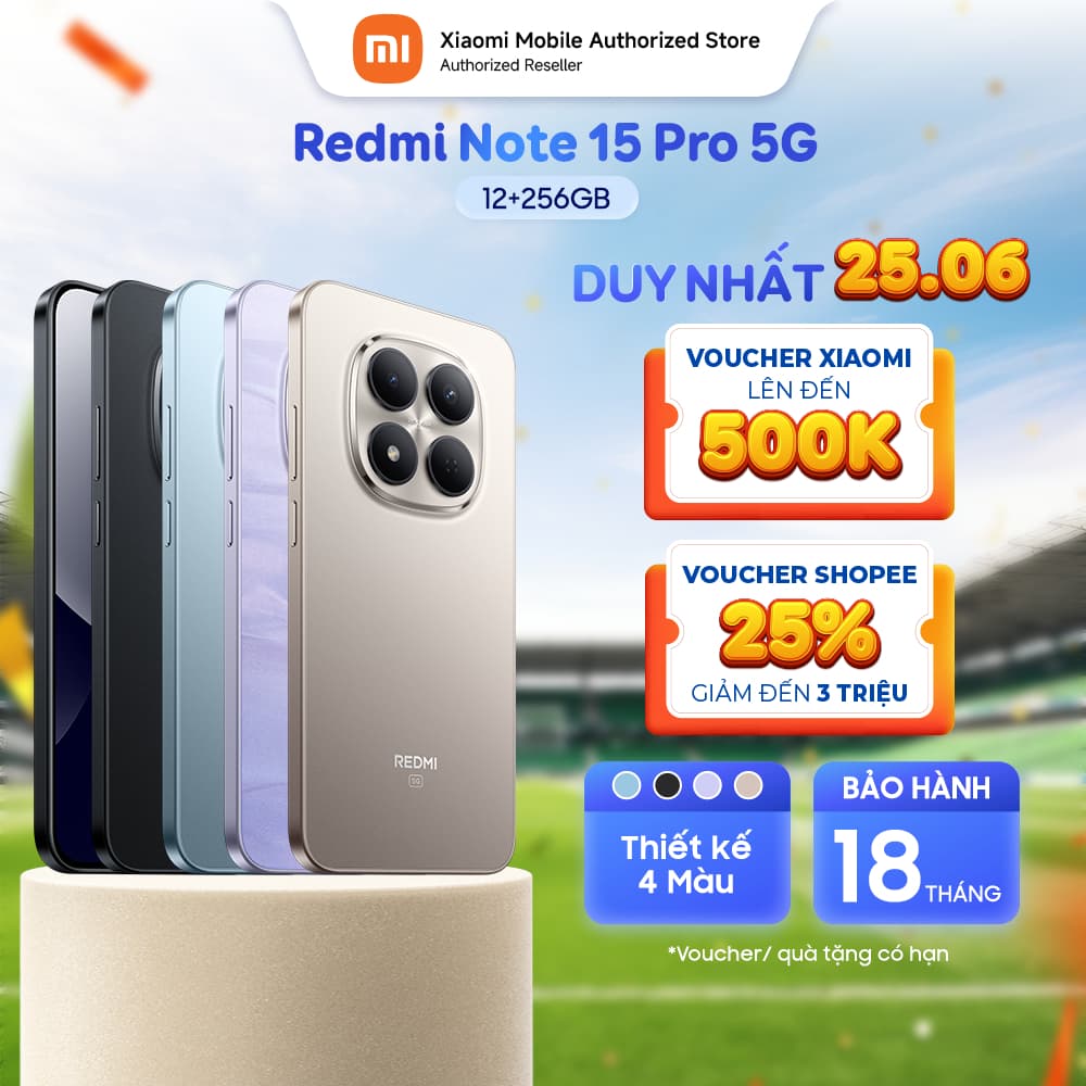 [Livestream] Điện thoại Redmi Note 15 Pro 5G (12+256GB) | Màn 6.83" 1.5K | MTD 7400-Ultra | Camera 200MP