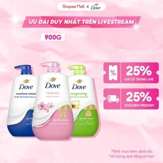 [LIVE] Sữa Tắm Dưỡng Thể Dove Chăm Da Mềm Mịn Tức Thì Với Dưỡng Chất Lợi Khuẩn Da 500g/900g