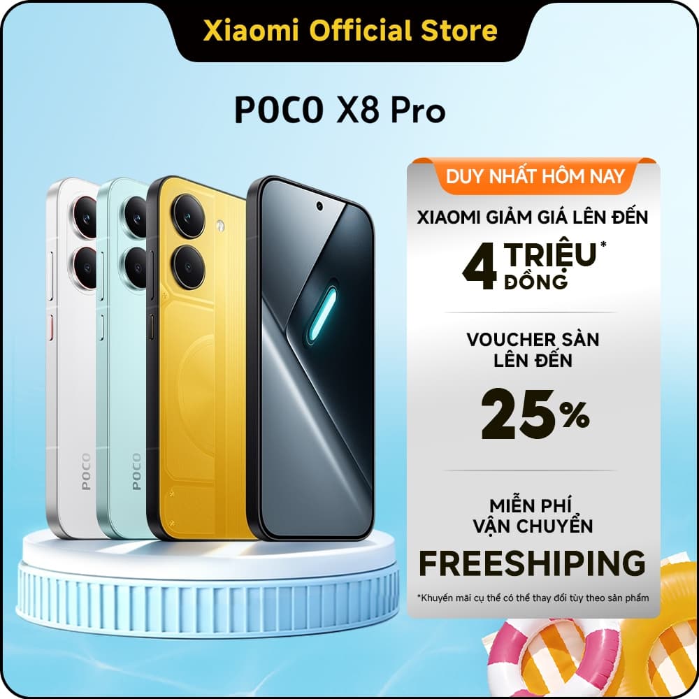 Điện thoại thông minh POCO X8 PRO| Pin cực lớn 6500mAh(typ) sạc nhanh 100W| Màn hình AMOLED 1.5K 120Hz