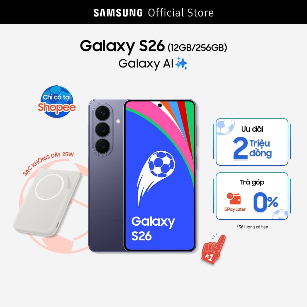 Điện thoại Samsung Galaxy S26, 12GB/256GB, Customized AP, AI Phone, Photo Assist, Creative Studio, 50MP Camera, 4300mAh