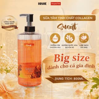 [ Tặng 30M Bông Tẩy Trang] Sữa tắm Nước hoa Susoft 800ML hương SweetLove, Dubai dưỡng da ẩm mịn, lưu hương lâu 8H