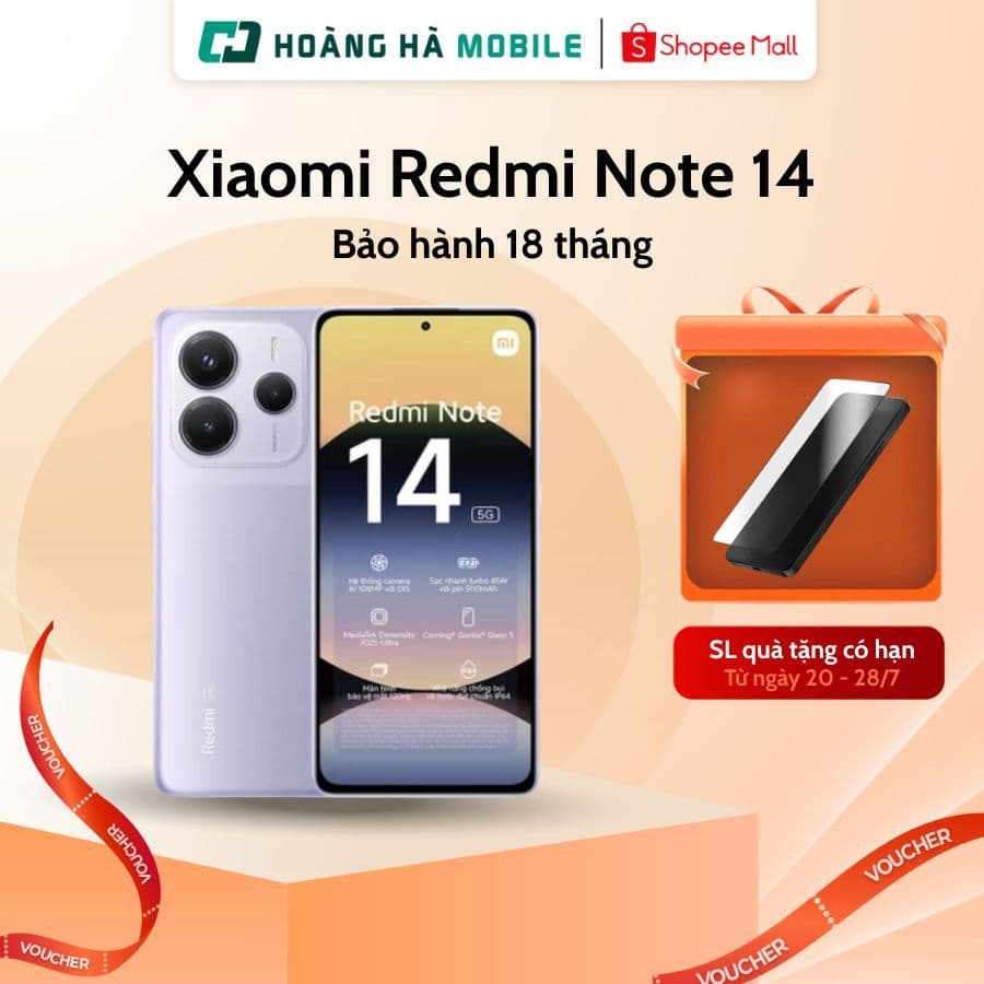 [Outlet S1] Điện thoại di động Xiaomi Redmi Note 14 4G/ 5G- Chính hãng (Nguyên Seal Chưa Active)