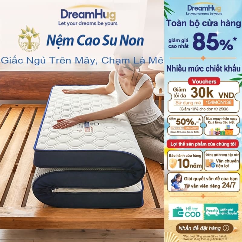DreamHug NỆM CAO SU NON ĐÀN HỒI TỐT 9CM - NỆM NGỦ GIA ĐÌNH/PHÒNG NGỦ/ VĂN PHÒNG Latex Sponge