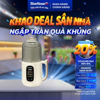 Máy Làm Sữa Hạt Đa Năng BlueStone SMB-7327 1L 800W chống ồn, 9 chế độ nấu, hạt nhuyễn mịn chống trào hẹn giờ