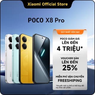 Điện thoại thông minh POCO X8 PRO| Pin cực lớn 6500mAh(typ) sạc nhanh 100W| Màn hình AMOLED 1.5K 120Hz