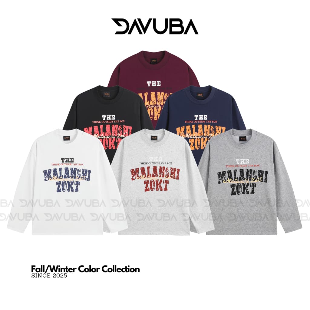 [Deal mở bán] [DAVUBA] Áo Thun Dài Tay Malanshi Long Tee 300gsm nam nữ SM163