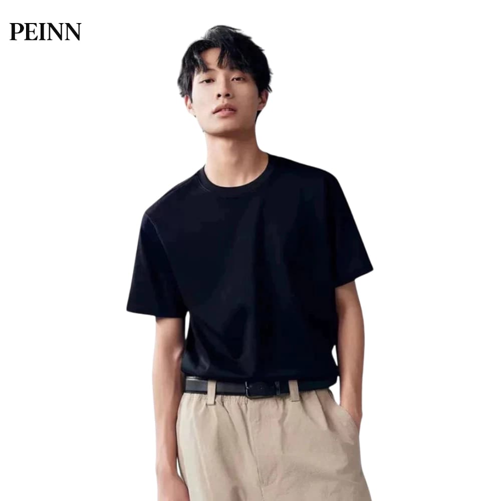 [Peinn] Áo Thun Trơn ATN01 Cotton lạnh Cổ tròn Bassic-Slim fit ,chất vải co dãn 4c ,mịn không xù lông
